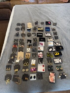 70 pairs of Assorted Women's vintage and new Earrings - All Styles